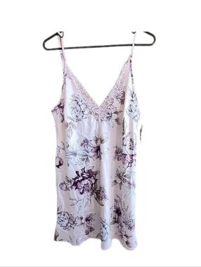 NWT INTERNATIONAL CONCEPTS INTIMATES Women’s Pink Floral Lace Short Nighty/Slip